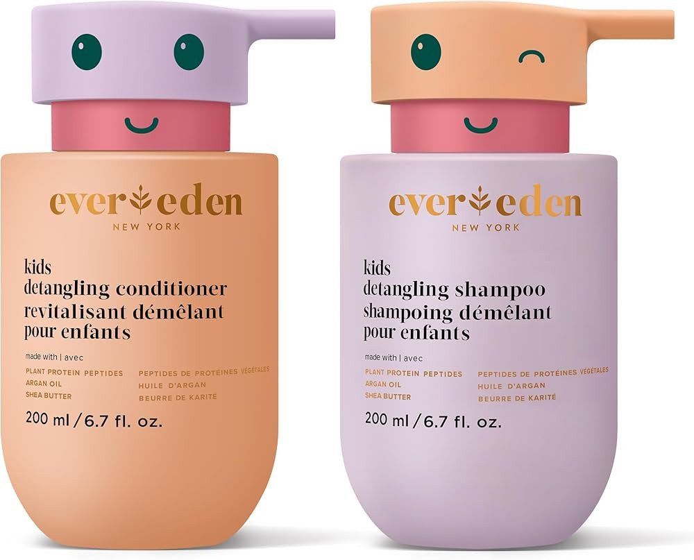Evereden Kids Haircare Set: Hair Detangling Shampoo & Conditioner for Children Ages 3+, Plant Pro... | Amazon (US)
