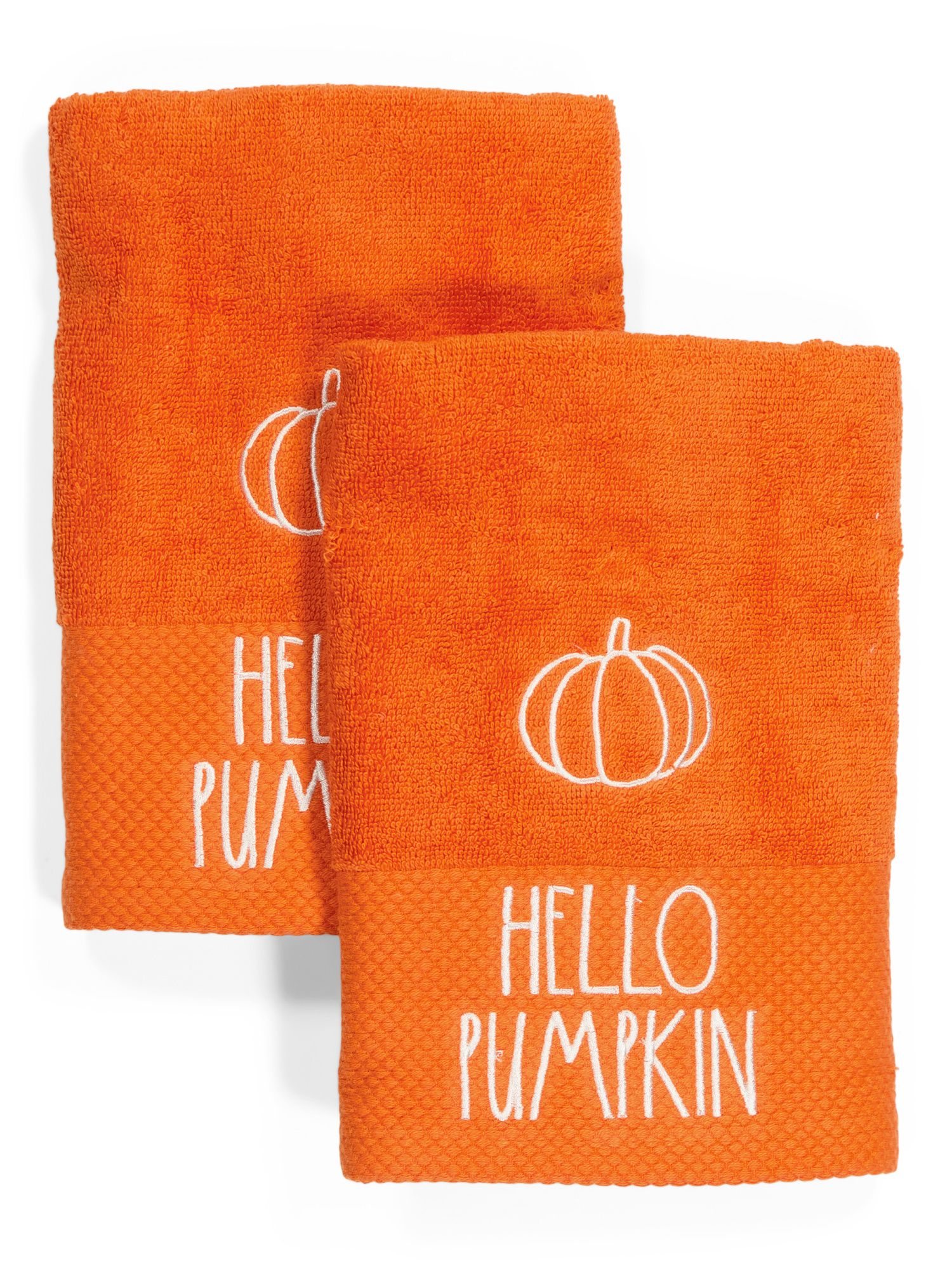 Set Of 2 Hello Pumpkin Hand Towels | TJ Maxx