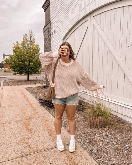Comfy casual fall transition outfit - oversized chenille sweater (size L), denim shorts (size L), affordable neutral sneakers (TTS), neutral moon bag

Midsize fashion, casual outfit inspo


#LTKSeasonal #LTKmidsize #LTKSale