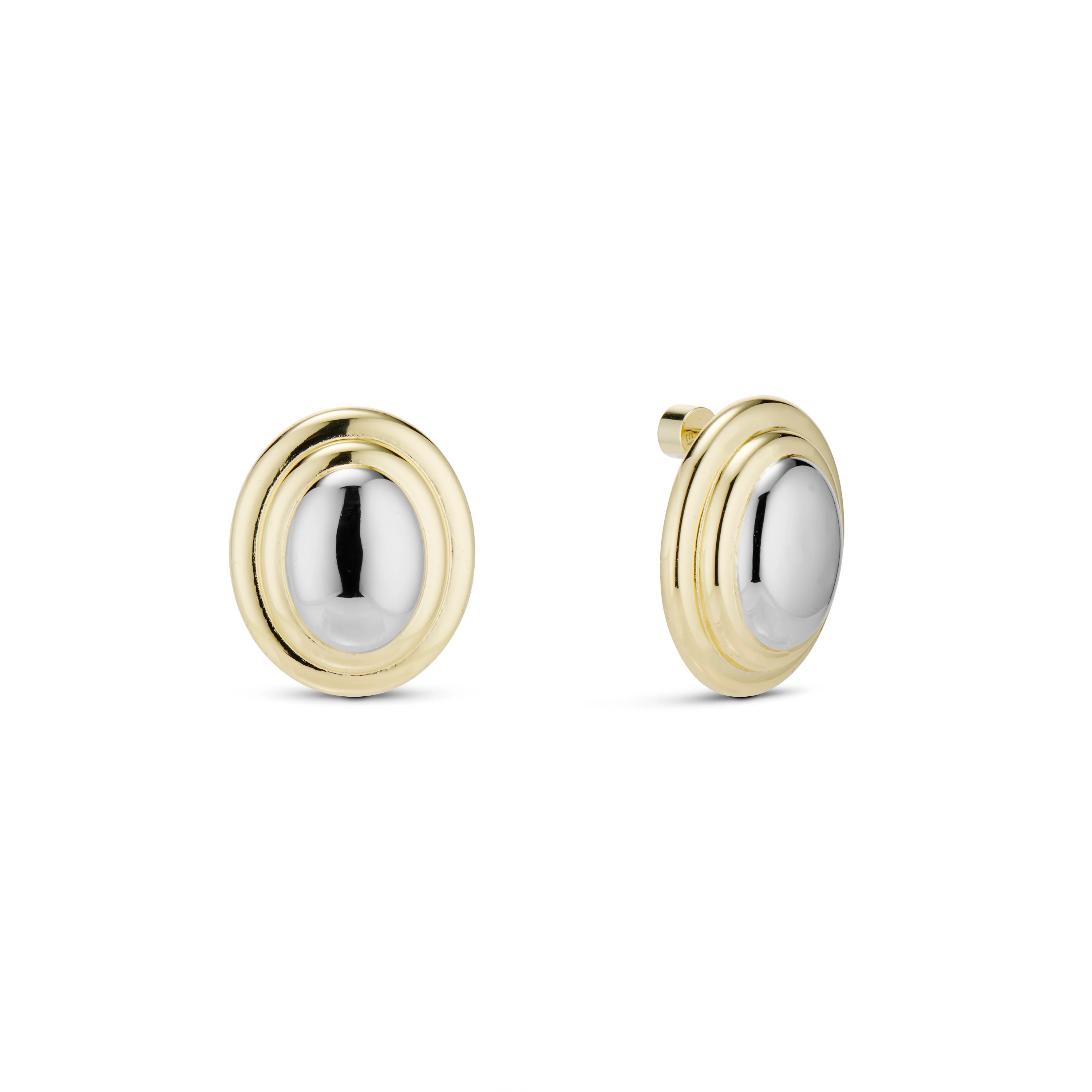 OVAL ECLIPSE TWO-TONE EARRING TWO TONE | EP JEWELS 
