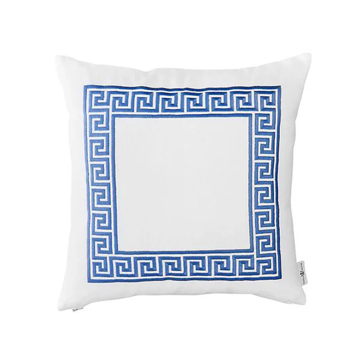 Greek Key Pillow In Royal Blue | Caitlin Wilson Design