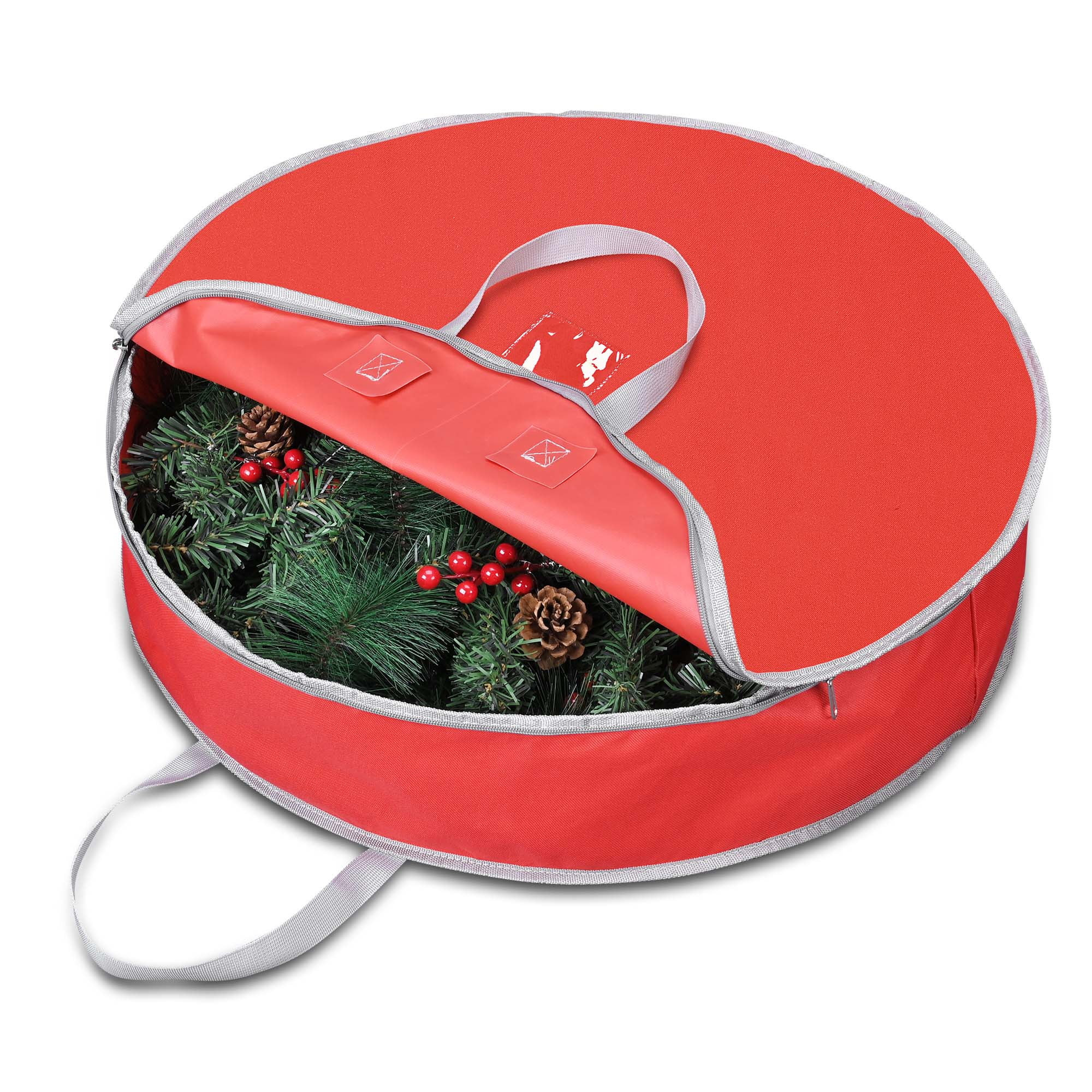 Yescom 25" Christmas Wreath Storage Bag Zipper Handle Garland Holiday Container | Walmart (US)