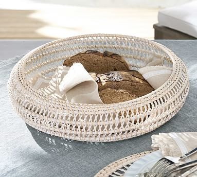 Miramar Handwoven Rattan Bread Basket | Pottery Barn (US)