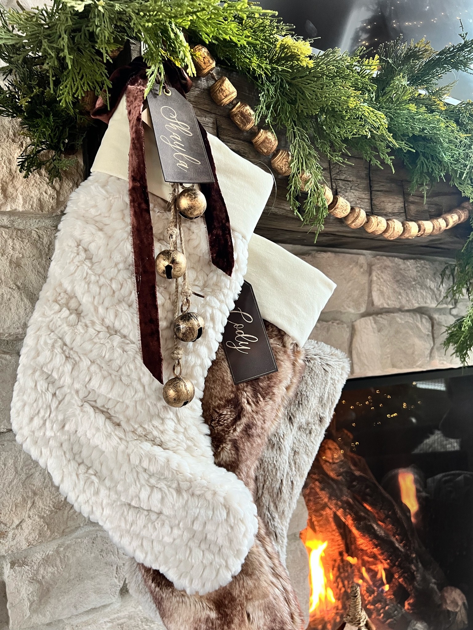 My holiday mantle is set! Loving these new stockings and my go to leather name tags are a favorite! 

#LTKSeasonal #LTKhome #LTKHoliday