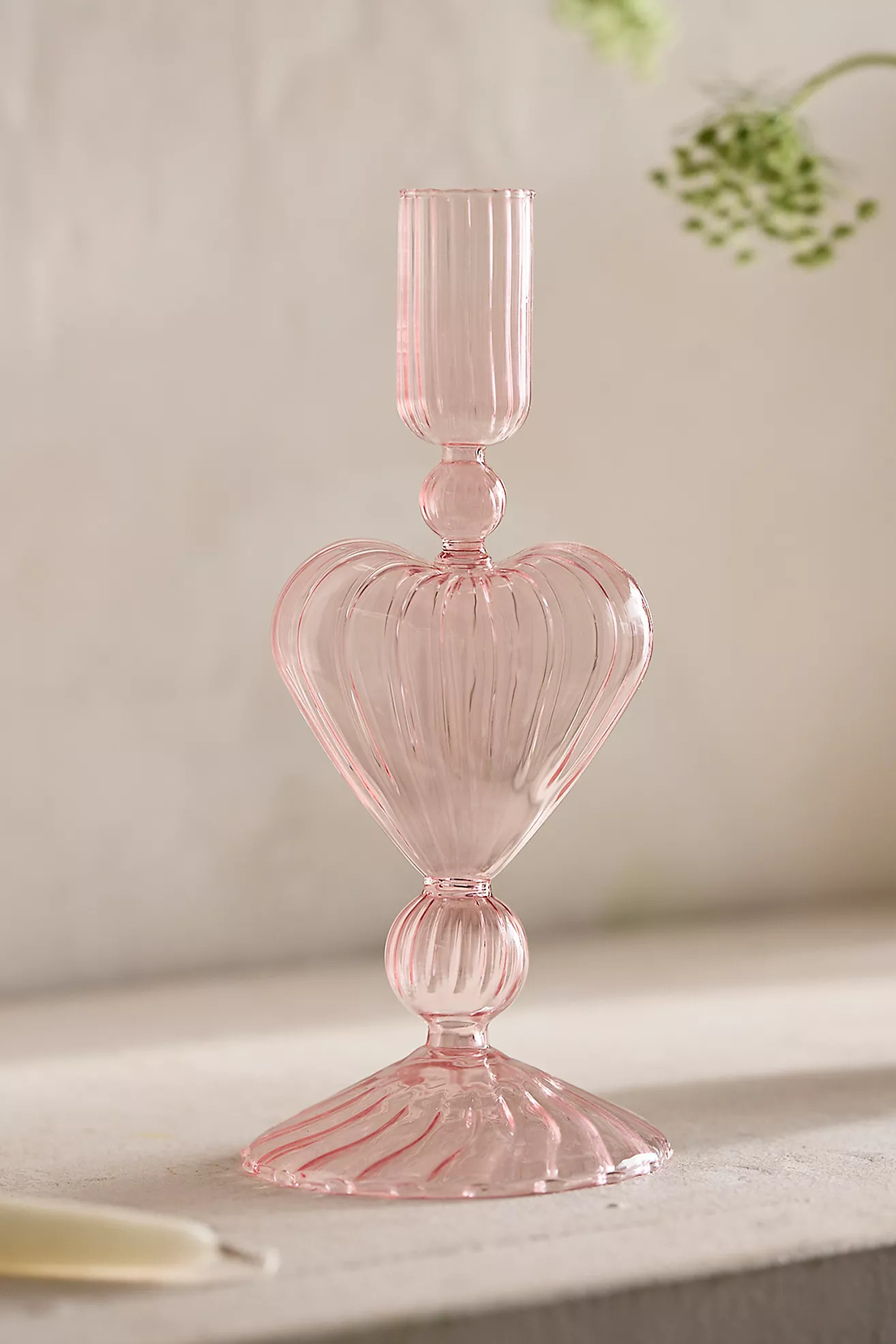 Glass Heart Taper Holder | Anthropologie (US)