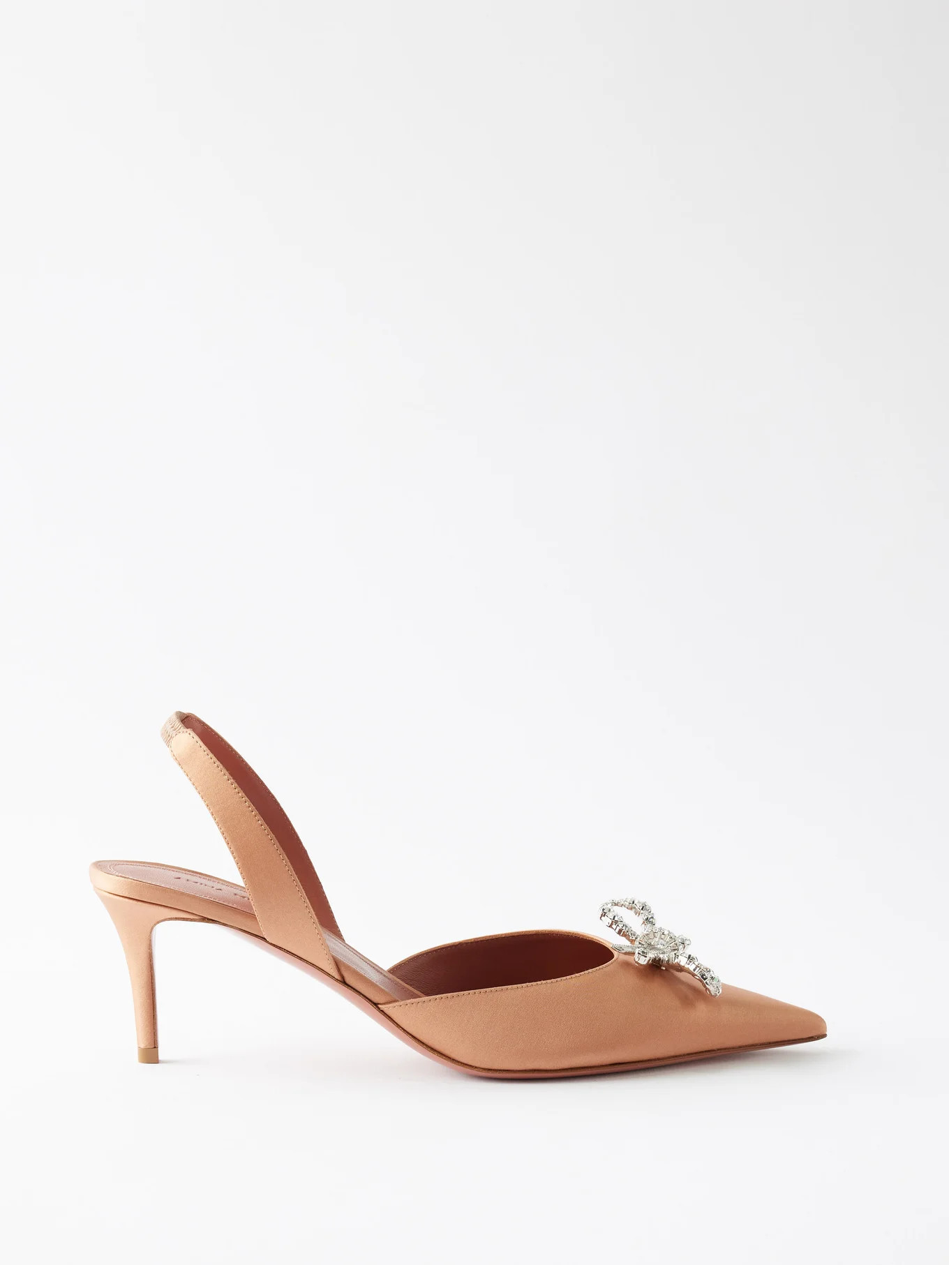 Rosie 60 crystal-embellished satin slingback pumps | Amina Muaddi | Matches (UK)