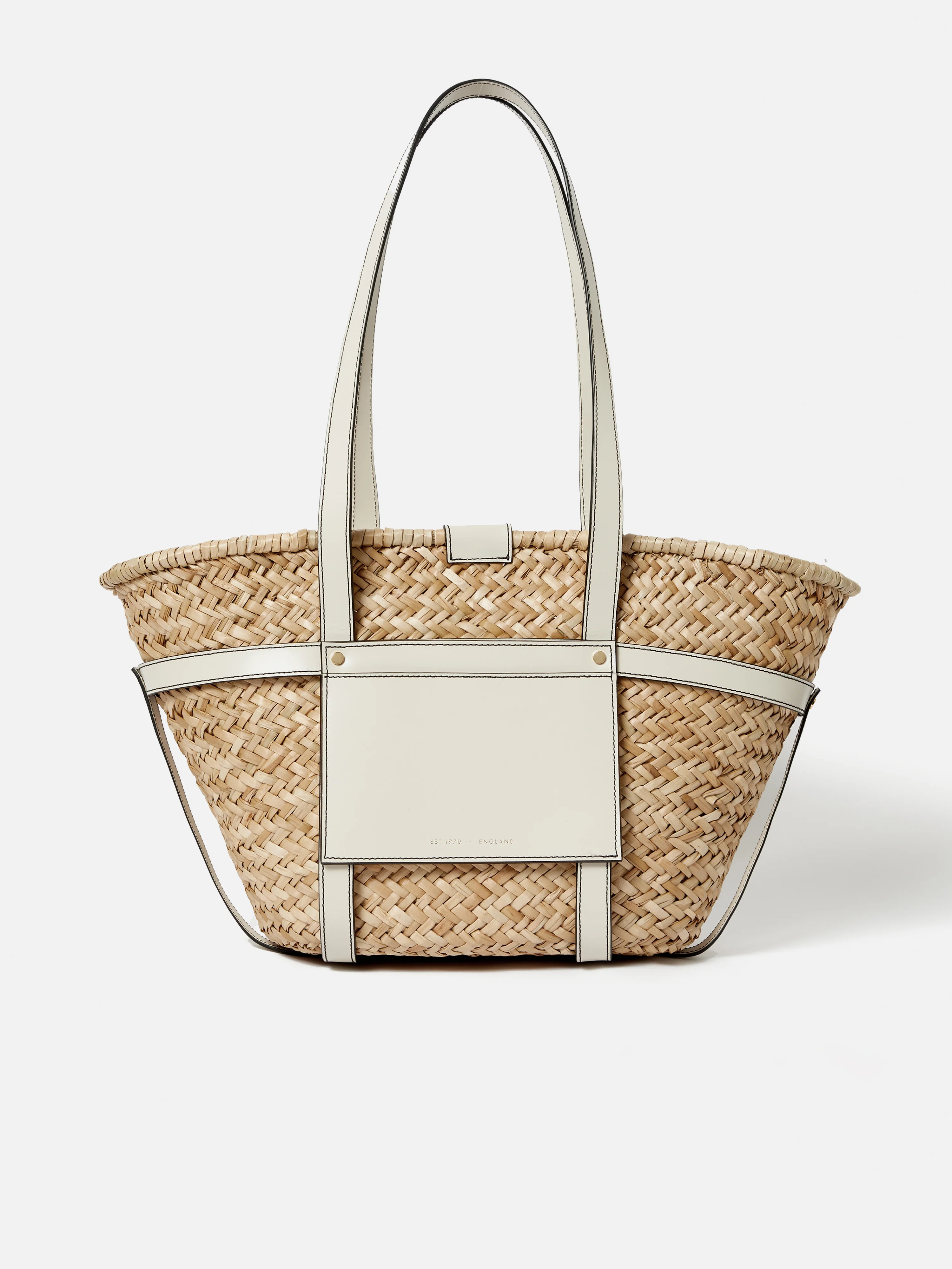 Broadwell Straw Leather Bag | White | Jigsaw (UK)