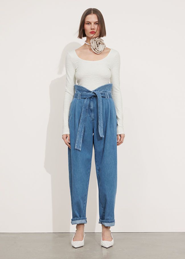 Wide Paperbag Denim Trousers | & Other Stories (EU + UK)