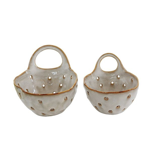 Ceramic Colander Set of 2 | Antique Farm House