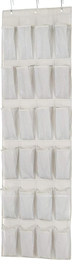 Amazon Basics 24 Medium Mesh Pocket Over-the-Door Hanging Shoe Organizer, Space Saving Shoe Stora... | Amazon (US)