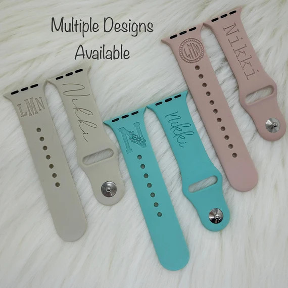 Monogrammed Apple Watch Band with Name | Personalized Apple Watch Band | Custom Apple Watch Band ... | Etsy (US)