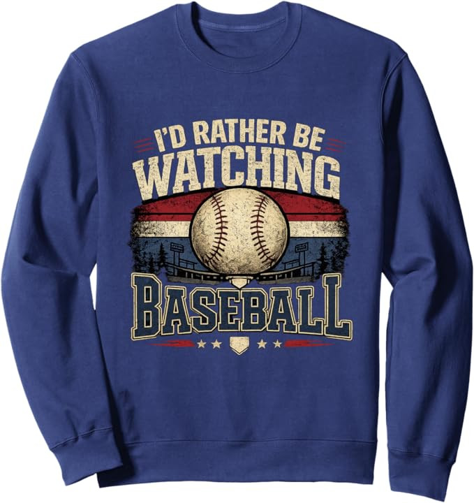 I’d Rather Be Watching Baseball Vintage Retro Graphic Sweatshirt | Amazon (US)