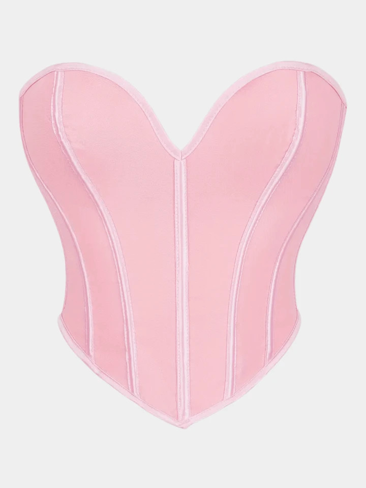 Nuevo top bustier de ajuste ceñido sin tirantes con textura mate negra para mujeres | SHEIN