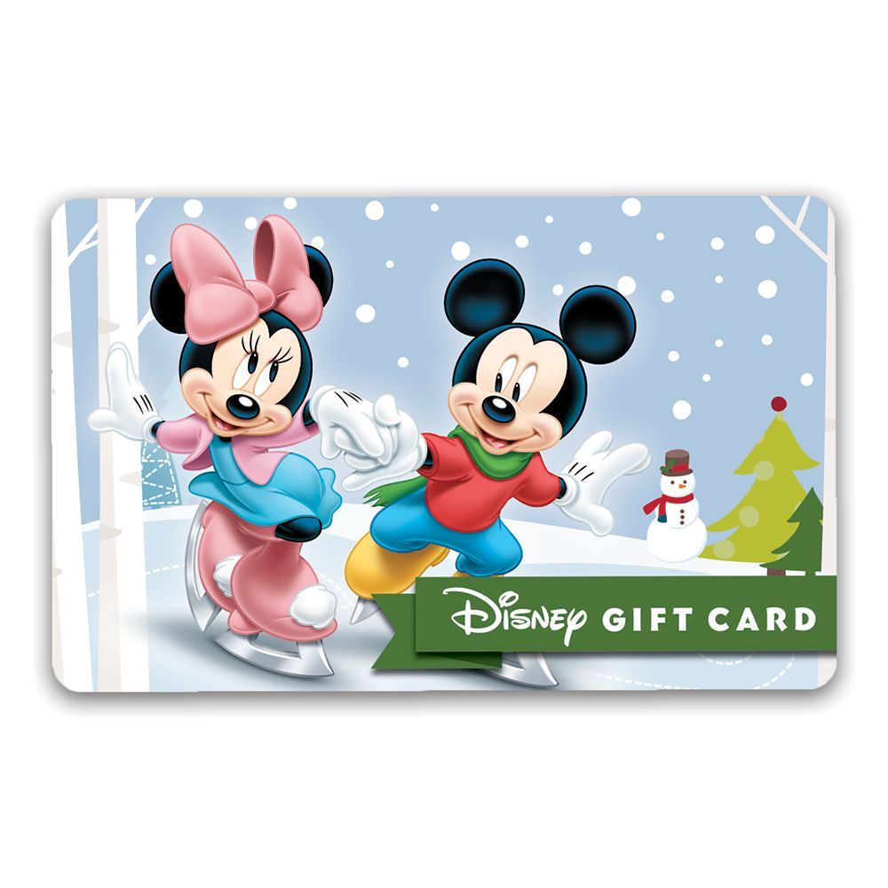 Mickey and Minnie Mouse Winter Skating Disney Gift Card | shopDisney