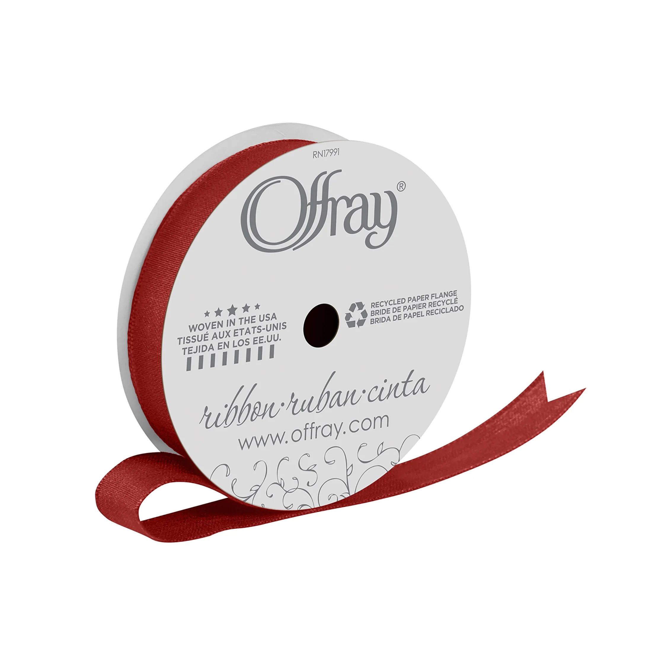 Offray Ribbon, Red 5/8 inch Woven Ribbon for Crafts, Gifting, and Wedding, 12 feet, 1 Each | Walmart (US)