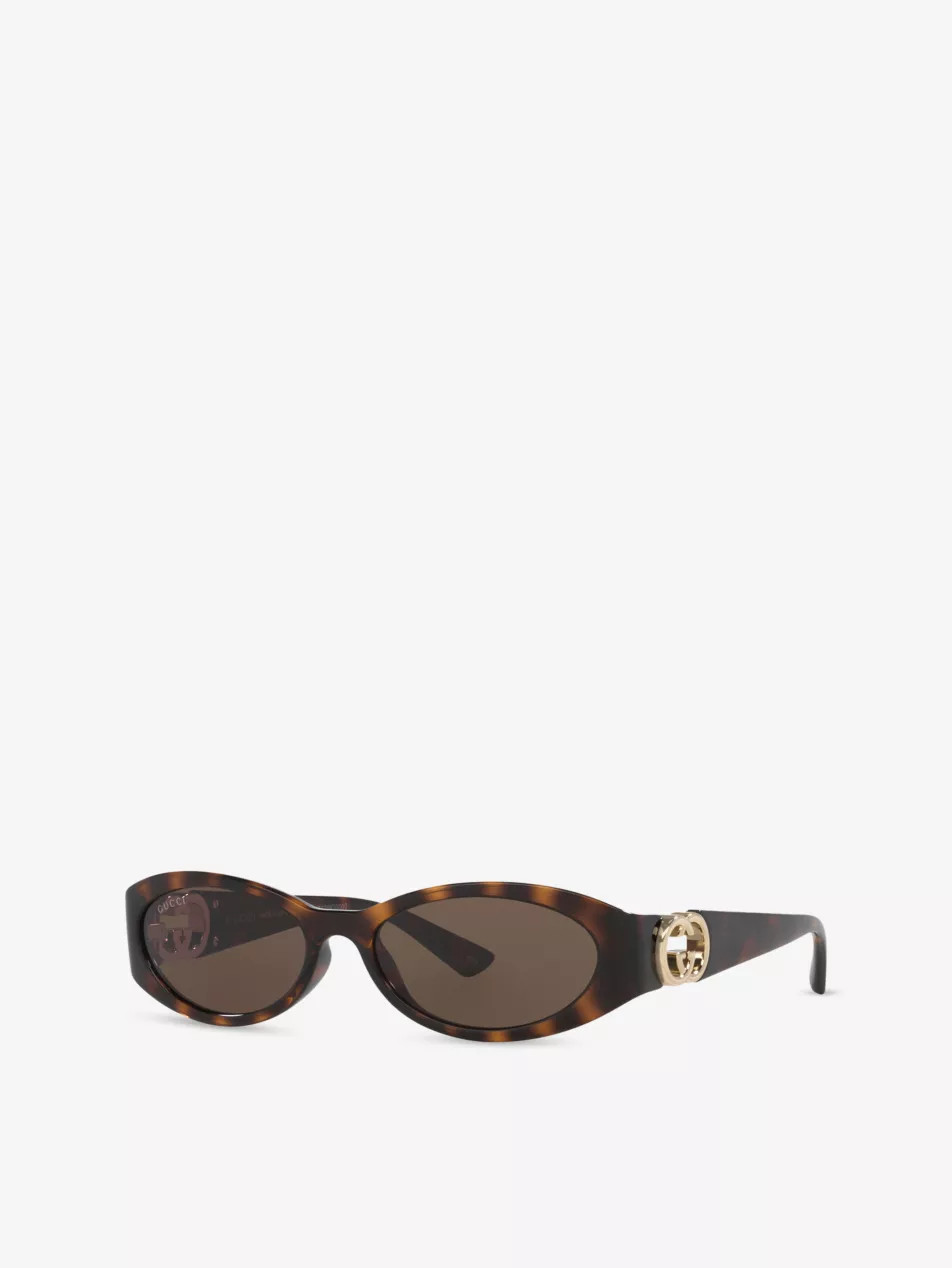 GG1660S Oval-Frame Acetate Sunglasses | Selfridges