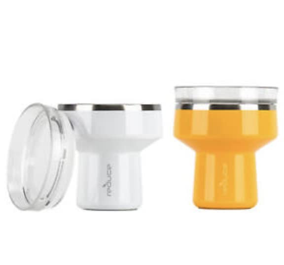 REDUCE 12 oz. Vacuum Insulated Stainless Steel Saltini Tumbler, 2 Pack (Yellow & White) | Amazon (US)