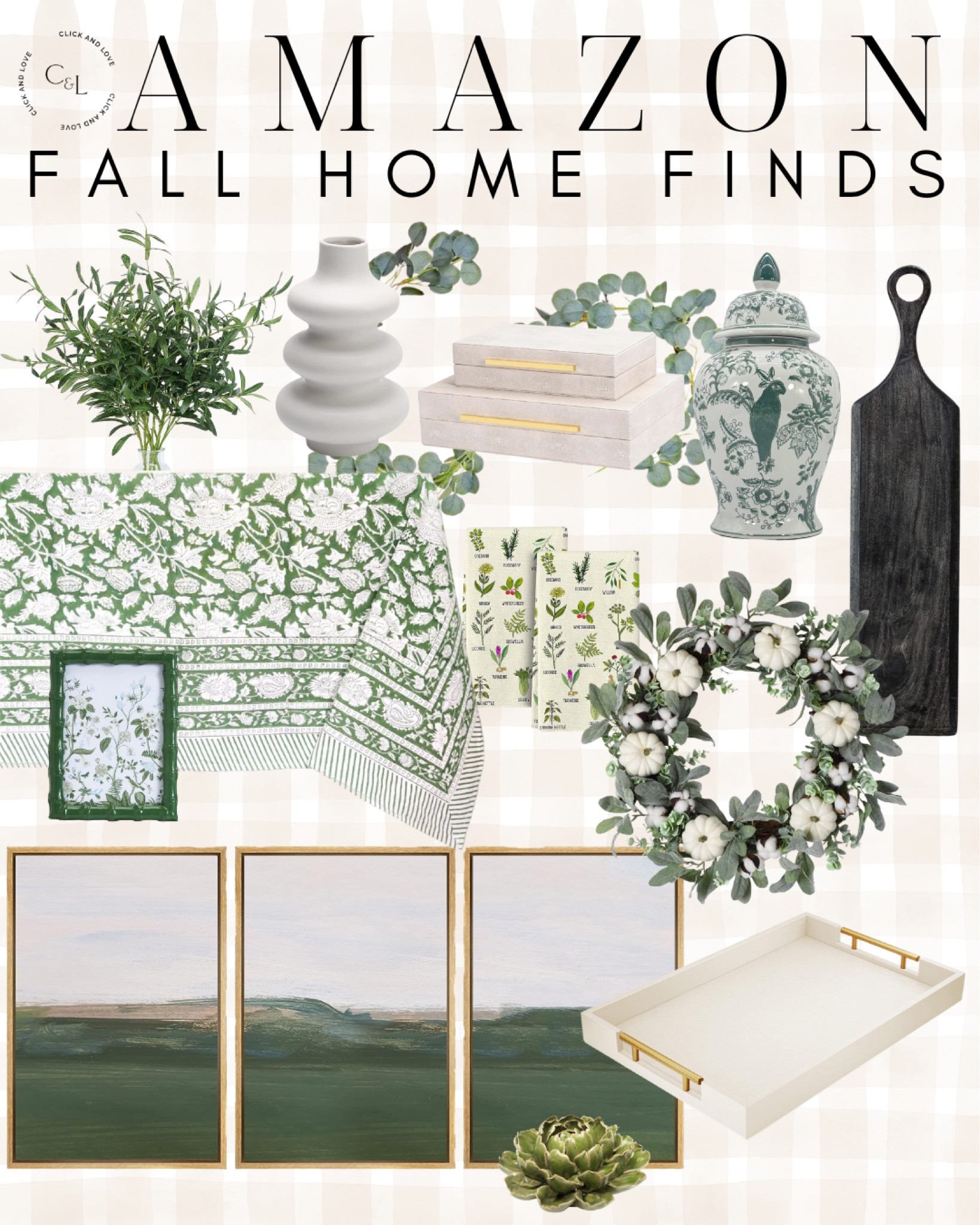 Amazon fall green inspired home finds ✨ this table cloth is perfect to transition the seasons. Available in several colors and sizes! 

faux plant, tablecloth, framed art, wreath, fall wreath, picture frame, bamboo frame, picture frames, napkins, tablescape, dining room, platter, ginger jar, charcuterie board, cutting board, nesting boxes, decorative boxes, flower vase, garland, entryway, living room, Fall decor, seasonal decor, Fall, budget friendly home decor, interior design, style tip, fall favorites, fall finds, Amazon, Amazon home, Amazon must haves, Amazon finds, amazon favorites, Amazon home decor, Amazon furniture, affordable home finds, budget friendly home decor, artificial stems #amazon #amazonhome

#LTKHome #LTKSeasonal #LTKFindsUnder50