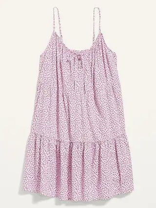 Sleeveless Tiered Floral-Print Mini Cami Swing Dress for Women | Old Navy (US)