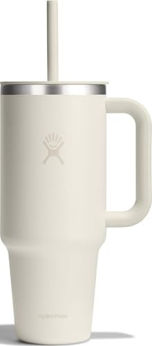 Hydro Flask 40 Oz Travel Tumbler with Handle, Lid and Straw - Insulated Stainless Steel in 40 Oz Ivory | Amazon (US)