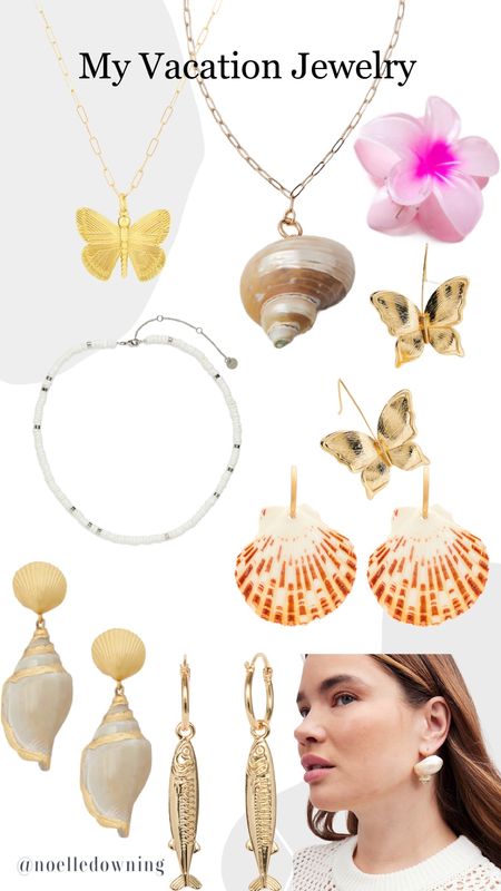 My vacation jewelry and accessories that are perfect for the summer! I love shell necklaces and earrings 