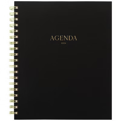 Sugar Paper Essentials 10.25"x8.813" 2026 Large Hardcover Black Badge Planner | Target