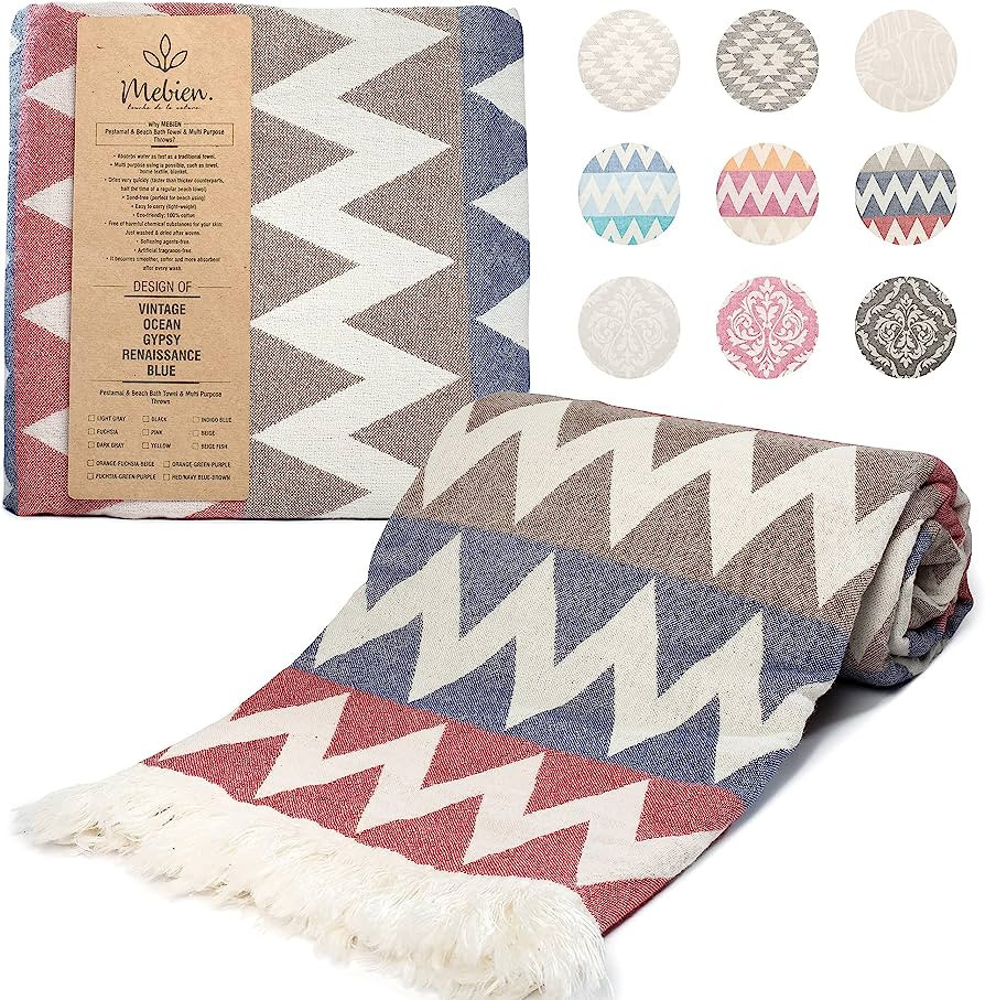 Mebien touche de la nature Turkish Towels Beach Towels Oversized (35”x67”) Beach Towels for A... | Amazon (US)