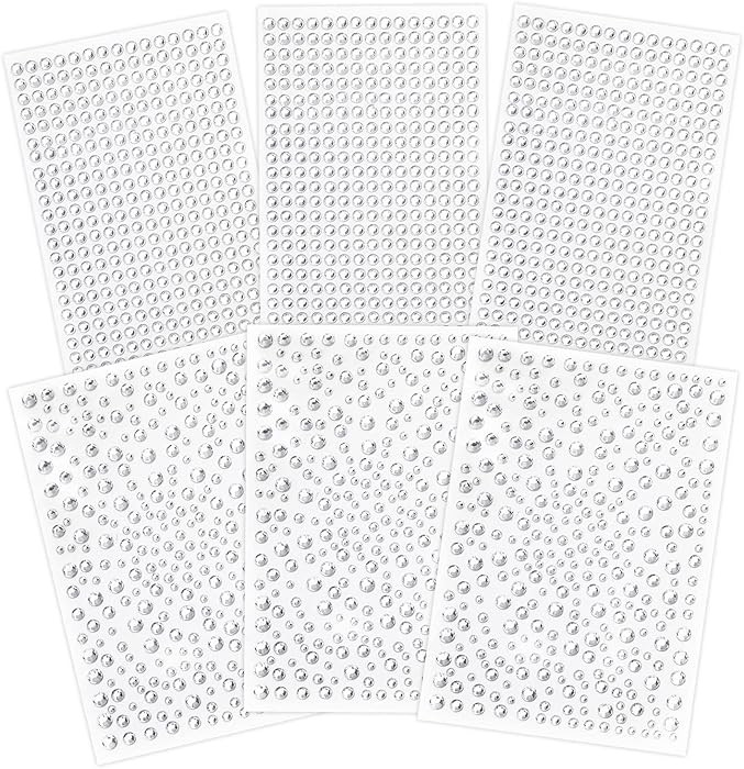 Clear Rhinestones Stickers, 2100pcs Self Adhesive Rhinestones for Face, Bling Jewel Stickers, Cry... | Amazon (US)