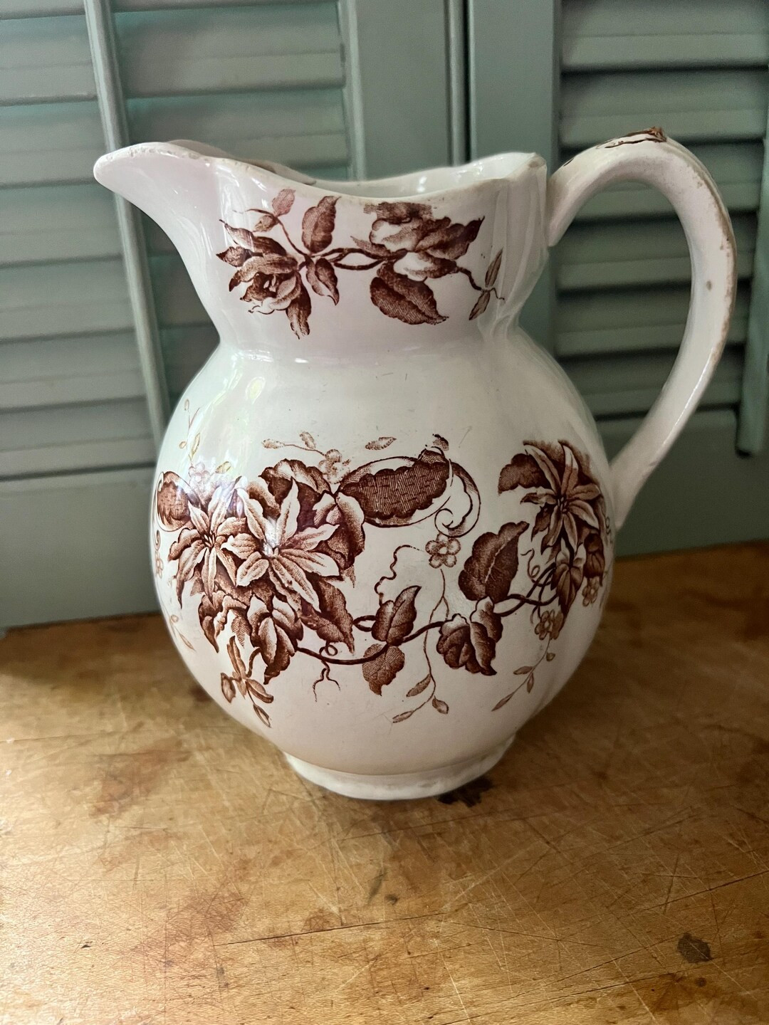 Antique Clementson Bros England “orleans” Transferware Pitcher Brown Transferware - Etsy | Etsy (US)