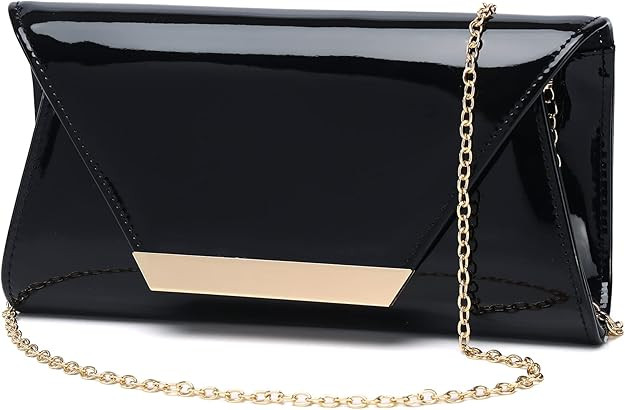Women Patent Leather Fashion Clutch Purses Evening Bag Handbag | Amazon (US)