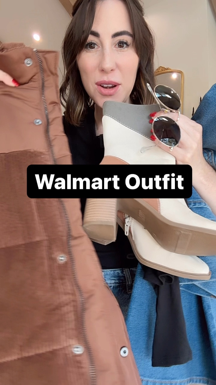 Fall Walmart Outfit. #walmartpartner #walmartfashion @walmartfashion 
Brown corduroy puffer jacket, patchwork boots, wide leg jeans 

#LTKFindsUnder50 #LTKStyleTip #LTKOver40