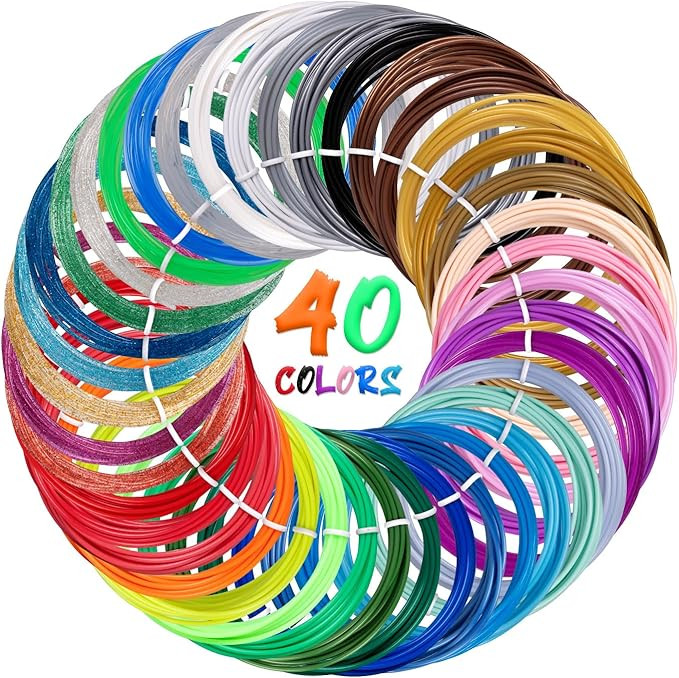 40 Colors PLA 3D Pen Filament Refills Compatible with SCRIB3D MYNT3D PIKA3D 3D Pen Most 1.75mm 3D... | Amazon (US)