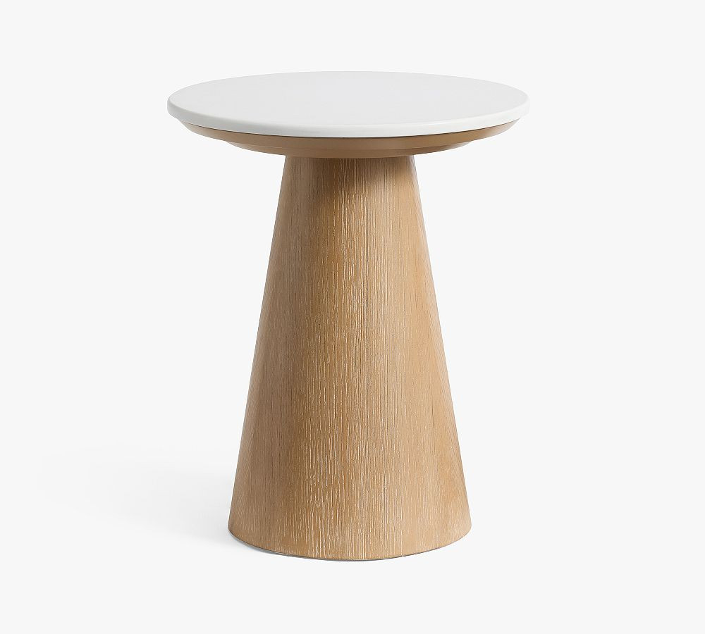 Ansel Round Quartz Side Table (18") | Pottery Barn (US)