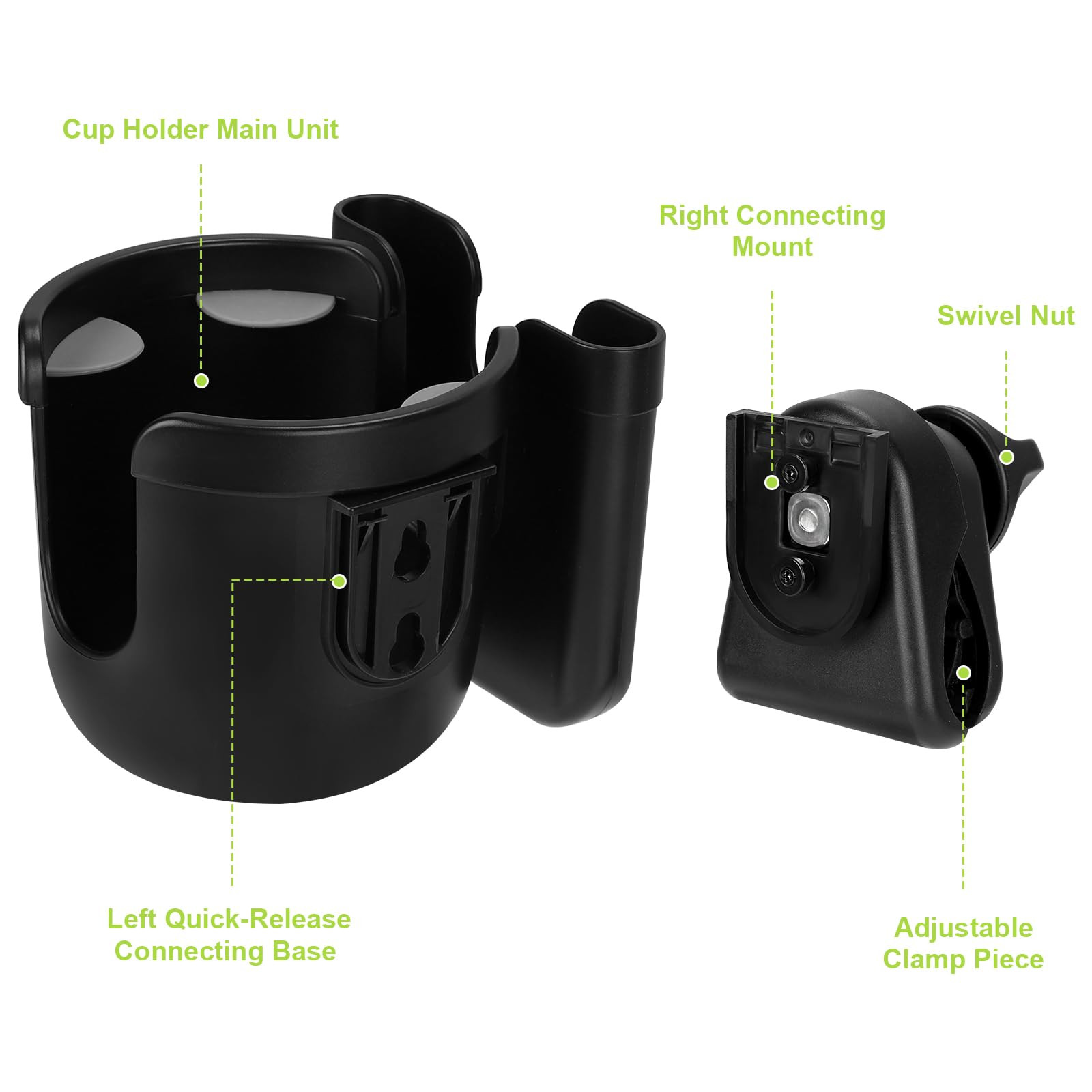 Accmor Stroller Cup Holder with Phone Holder, Bike Cup Holder, Universal Cup Holder for Uppababy Nuna Doona Strollers, 2-in-1 Cup Phone Holder for Stroller Bike Accessory | Amazon (US)