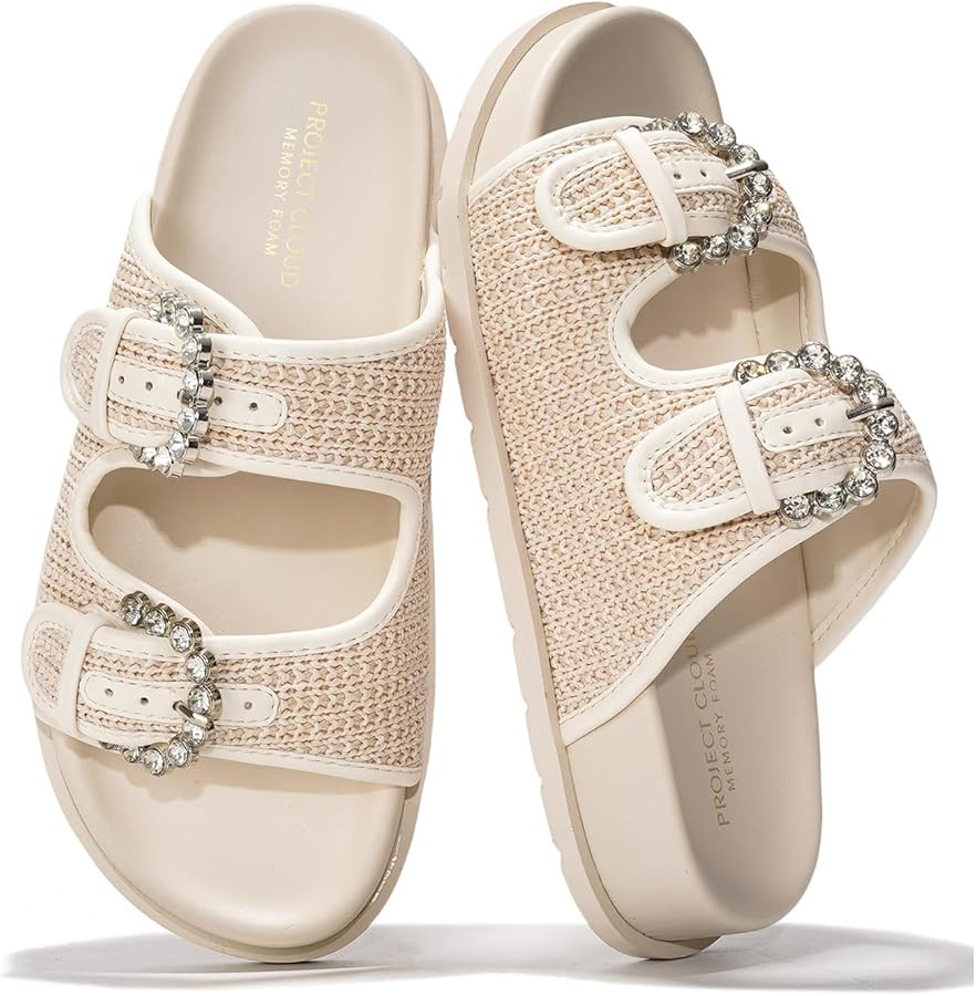 Project Cloud Platform Summer Sandals for Women - Comfortable and Adjustable Straps Summer Slides... | Amazon (US)