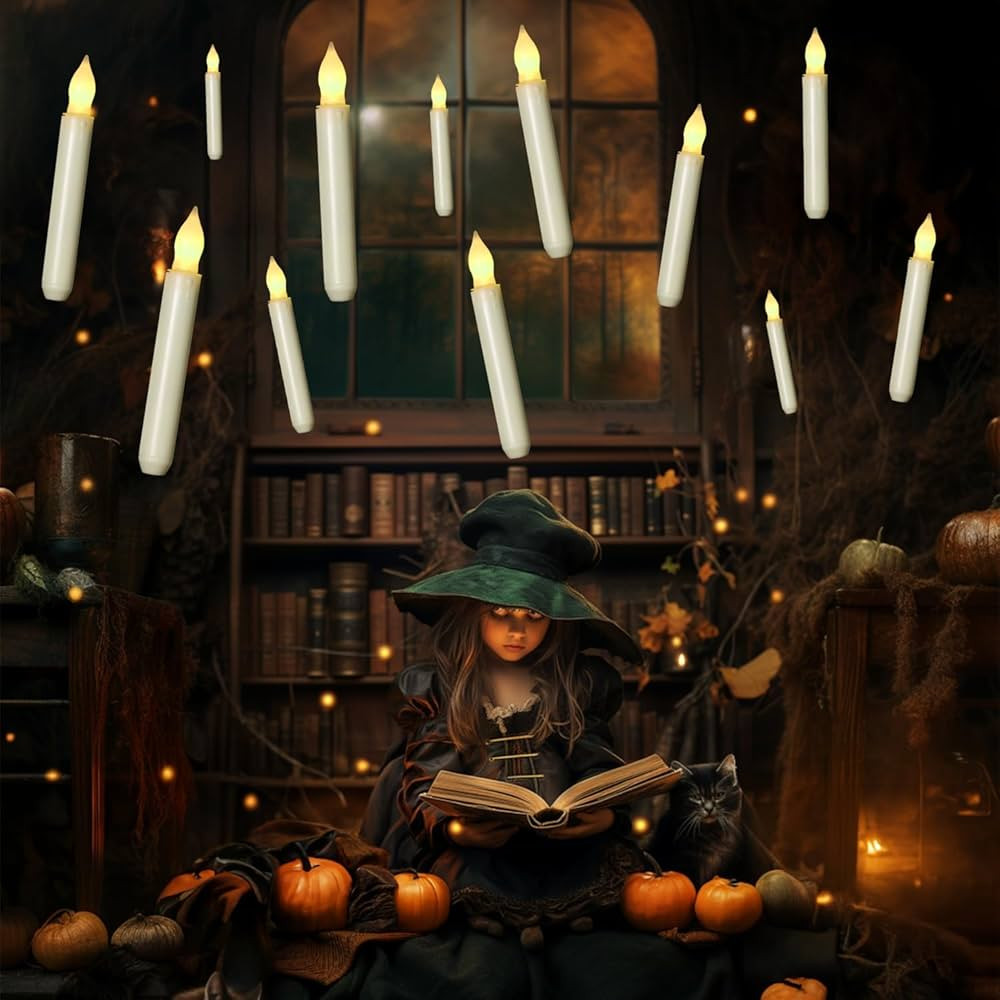 Homemory Hanging Floating Candles, 6.5 Inches Battery Operated Candlesticks, Flickering Flameless... | Amazon (US)
