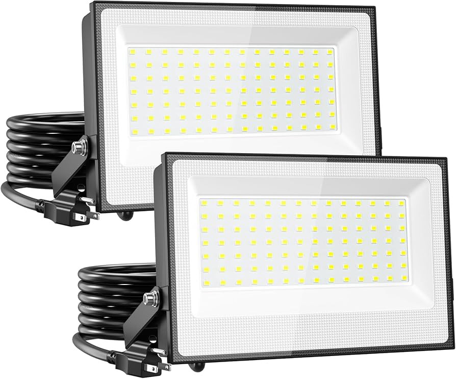 Onforu 120W Flood Lights Outdoor, 12000lm Bright LED Work Light with Plug, 6500K Daylight White L... | Amazon (US)
