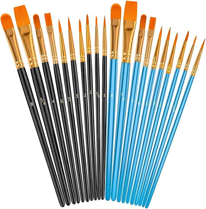 Soucolor Small Paint Brush, 20Pcs Round Pointed Tip Watercolor Brushes, Craft Paint Brushes for A... | Amazon (US)