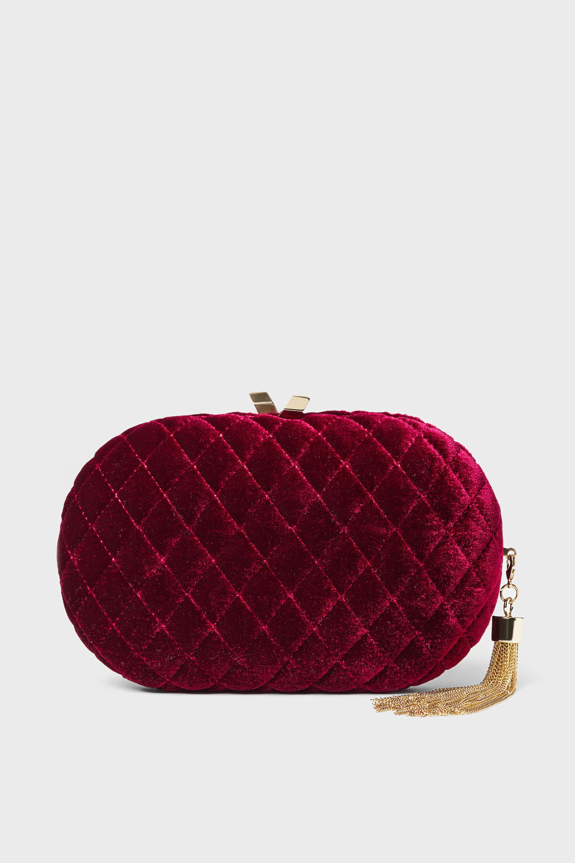 Red Rikki Quilted Velvet Clutch | Tuckernuck (US)