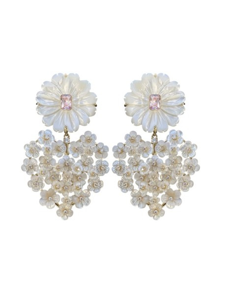 mother of pearl + mother of pearl floral heart | Nicola Bathie Jewelry