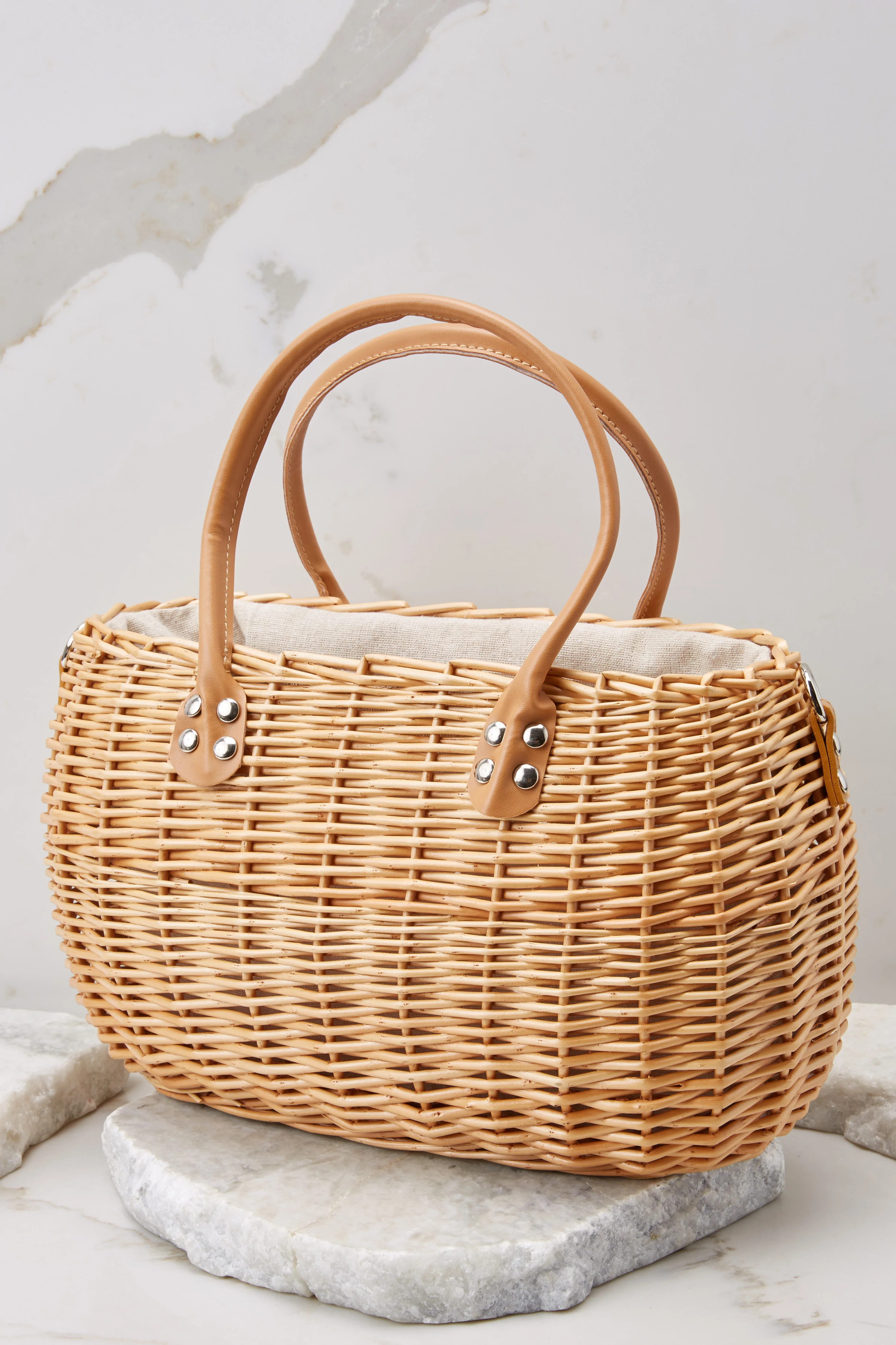 Spend The Day With Me Natural Rattan Bag | Red Dress 