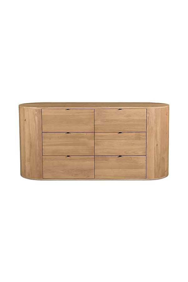 Theo Solid Oak Rounded Six-Drawer Dresser | Anthropologie (US)