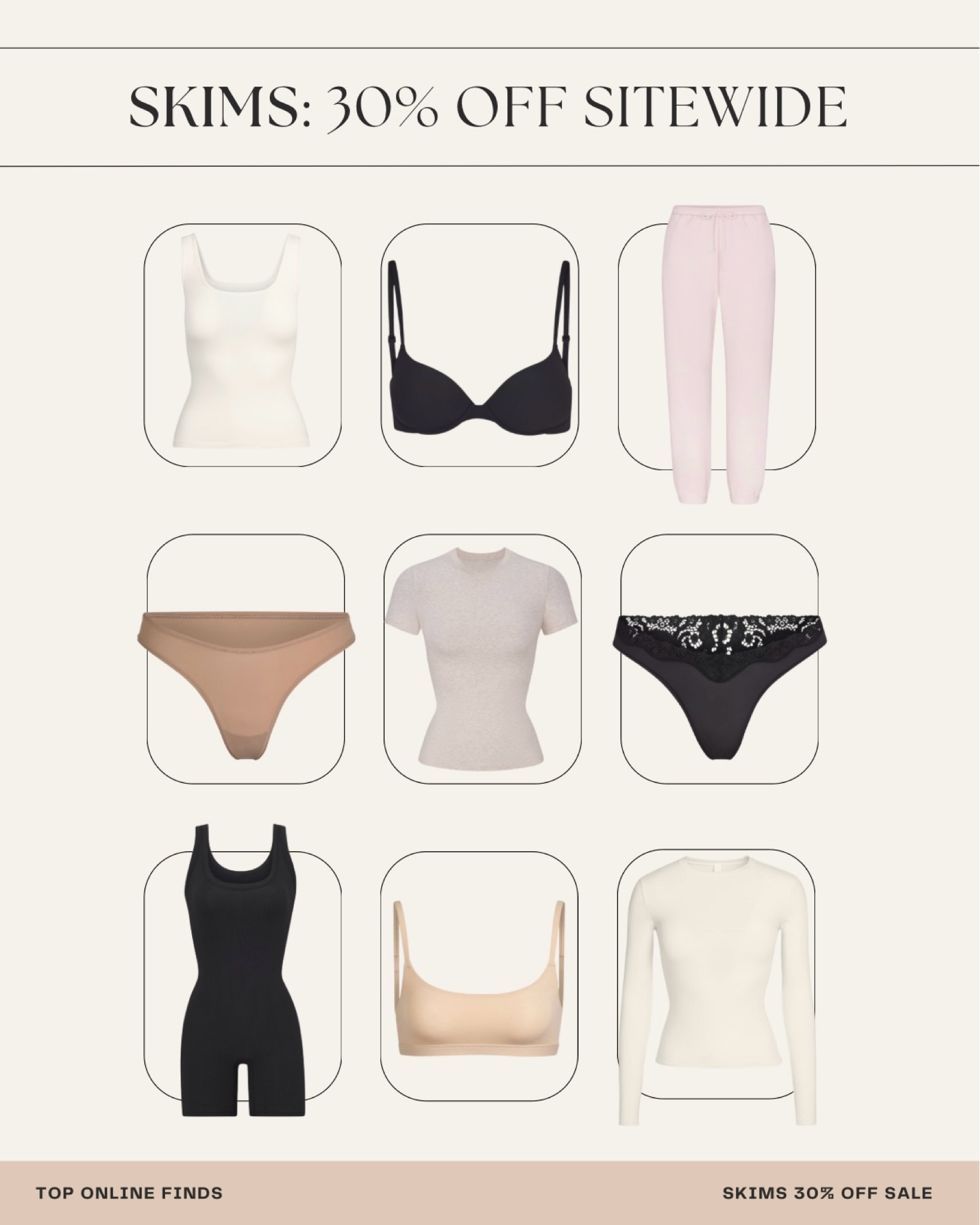 Skims 30% off site wide sale is live! 🤍 

Skims, skims sale, underwear, under garments, fits everybody, skims basics 

#LTKFindsUnder50 #LTKSaleAlert #LTKFindsUnder100