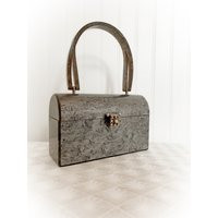 Vintage 1950S Gray Lucite Purse With Faux Pearl & Aurora Borealis Rhinestone Clasp | Etsy (US)