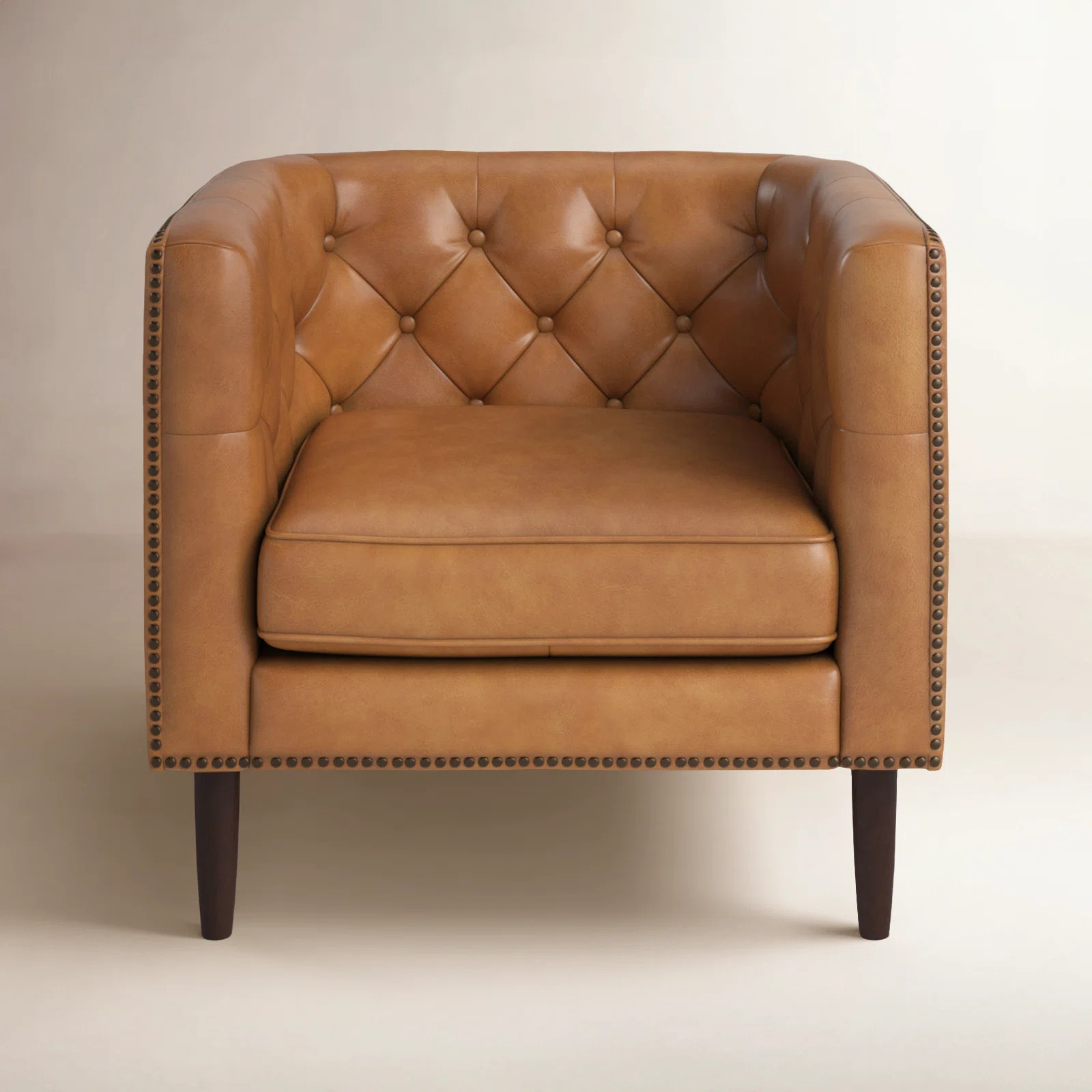 Woodford Genuine Leather Chesterfield Accent Chair | Wayfair North America