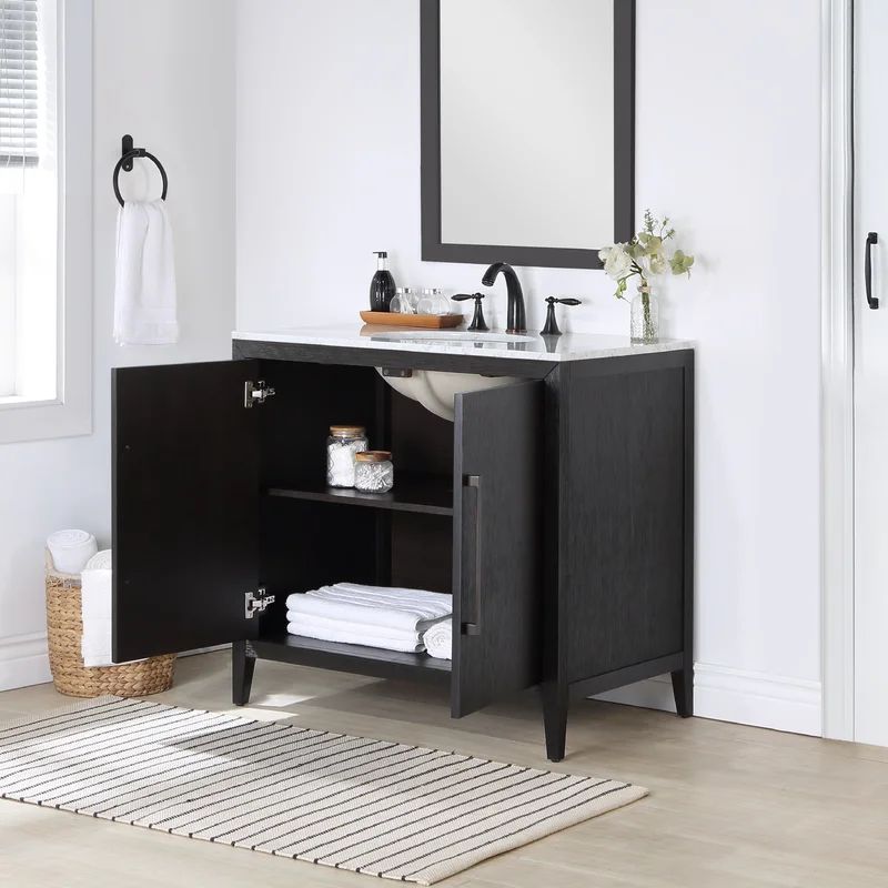 Kenison 36'' Single Bathroom Vanity with Marble Top | Wayfair North America
