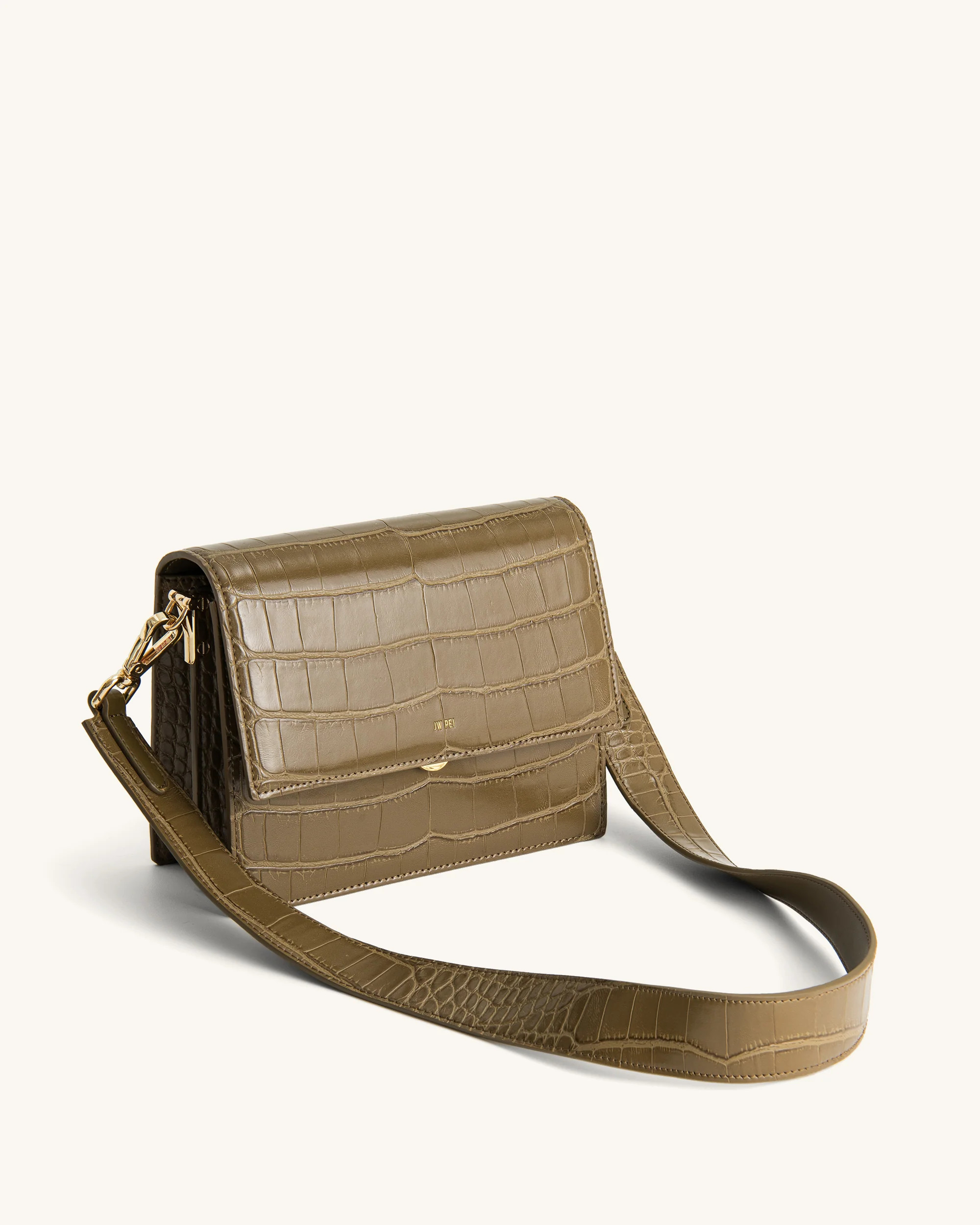Mini Flap Crossbody - Dark Olive Croc | JW PEI US