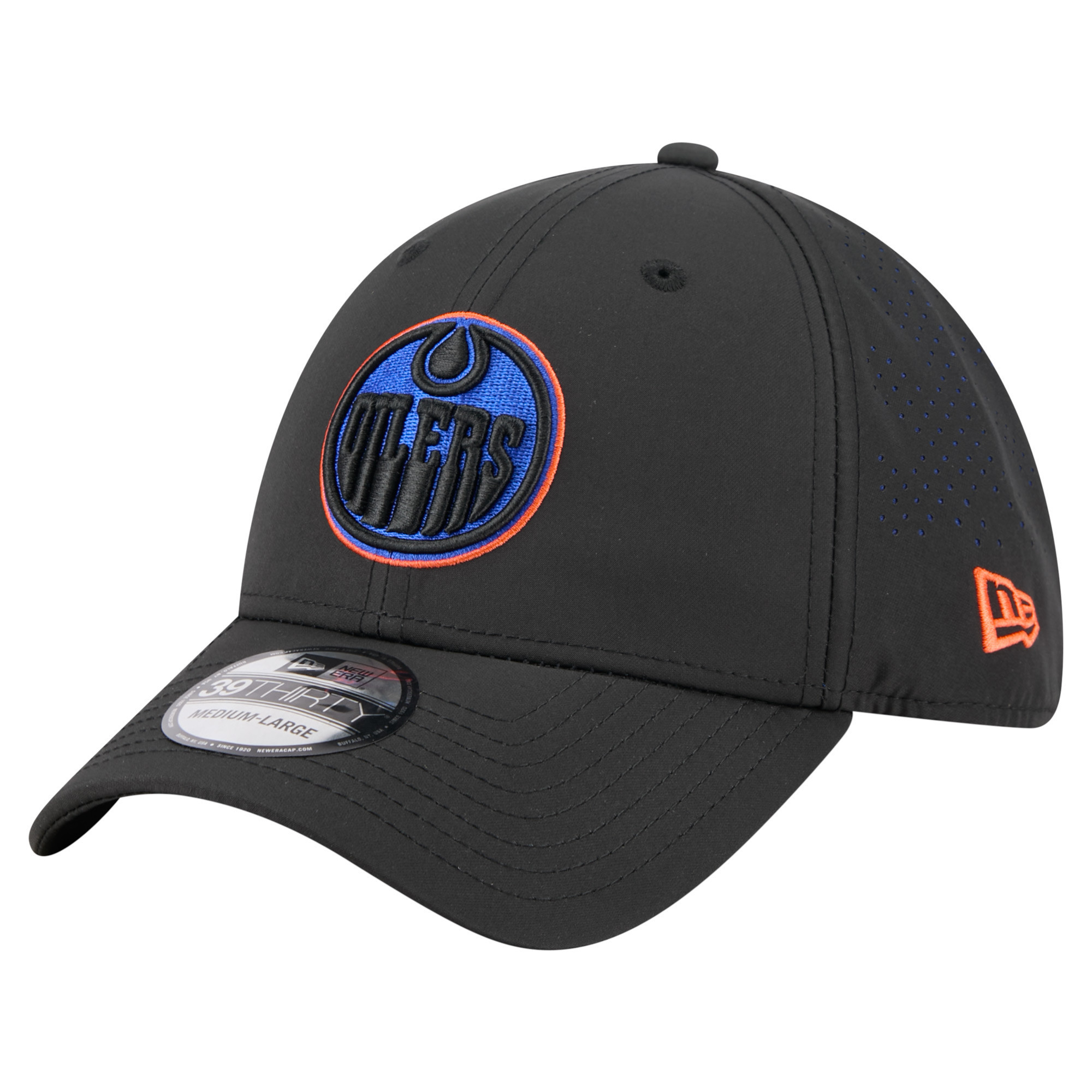 Men's New Era Black Edmonton Oilers Night 39THIRTY Flex Hat | Fanatics