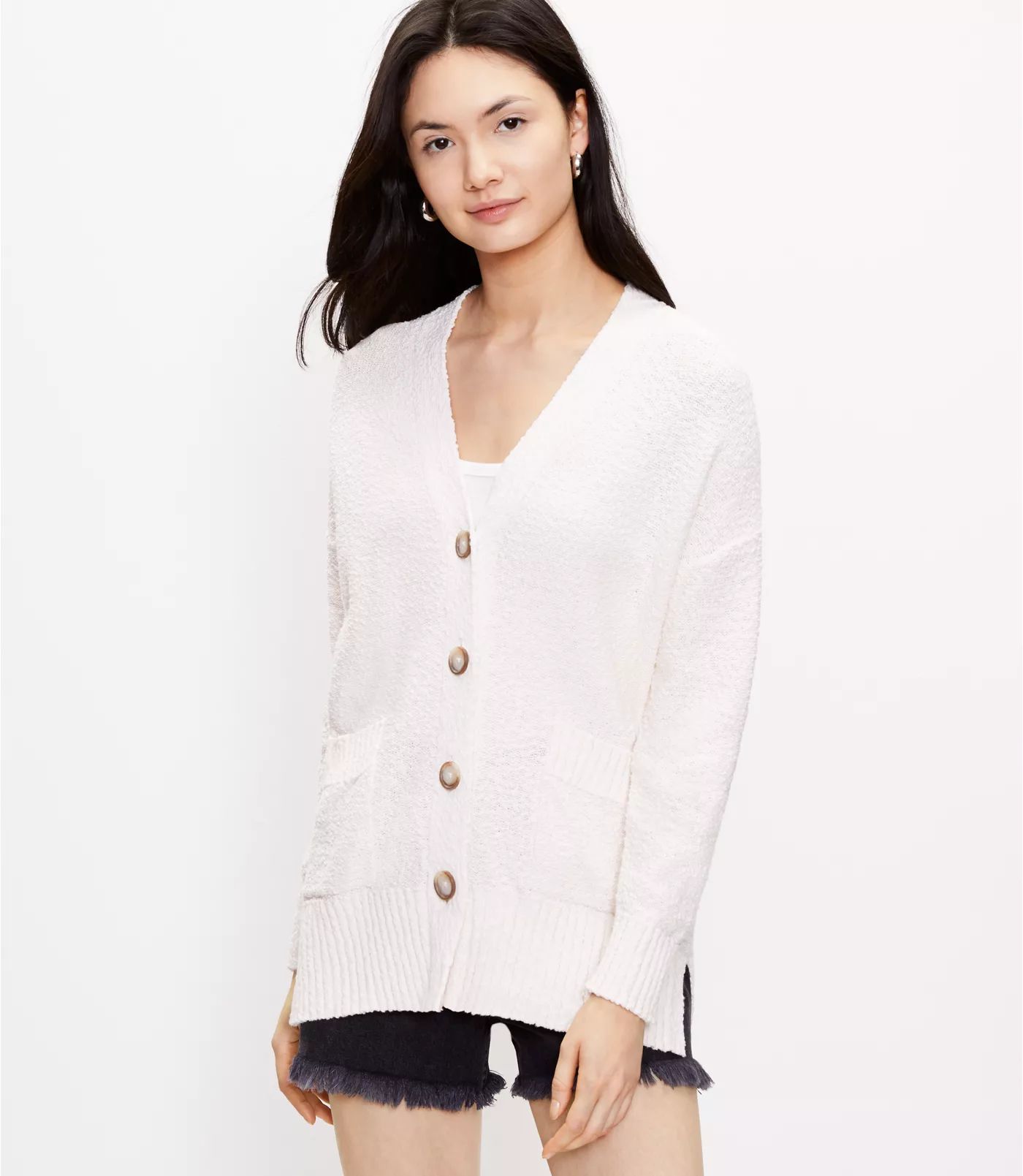 Relaxed Pocket V-Neck Cardigan | LOFT | LOFT