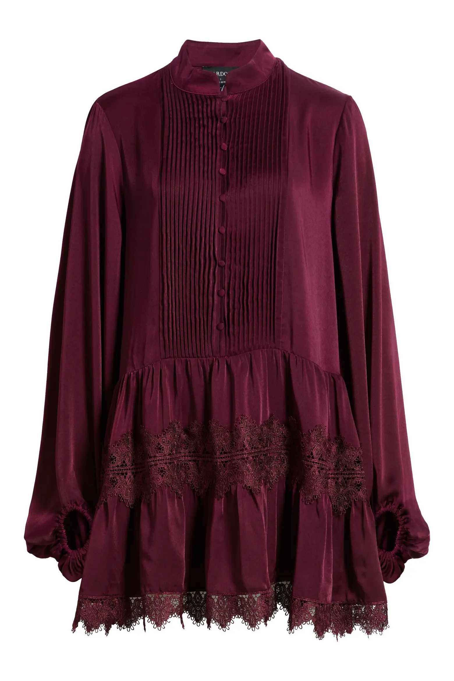 Antonia Lace Trim Long Sleeve Satin Minidress (Women) | Nordstrom | Nordstrom